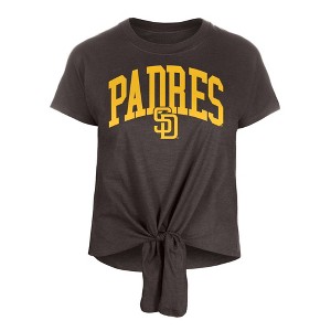 MLB San Diego Padres Women's Front Knot T-Shirt - 1 of 4