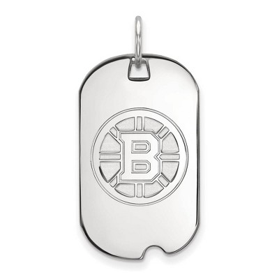 Black Bow Jewelry 14k White Gold Boston Bruins NHL Pendant