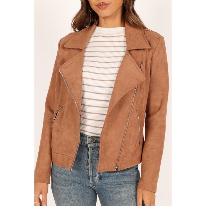 Petal and Pup Womens Spencer Faux Suede Moto Jacket, 2 of 9