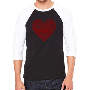 LA Pop Art Love Yourself - Men's Raglan Baseball Word Art T-Shirt - 1 of 4