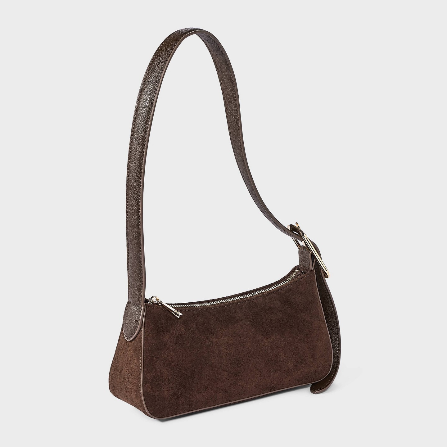 Сумка A New Day Faux Suede Elongated Belt Strap Shoulder, цвет: Коричневый — фото 3
