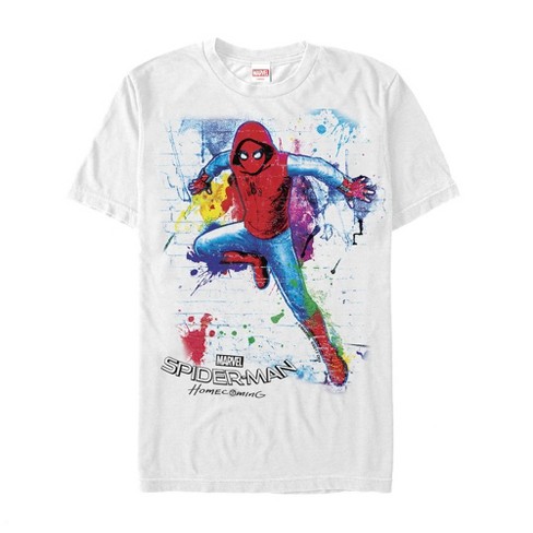 Men's Marvel Spider-Man: Homecoming Paint Splatter T-Shirt - White - 3X  Large