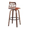 Set of 2 Folia Barstools Walnut/Black/Orange - LumiSource: Mid-Century Modern, Upholstered Seat, Wood Frame - image 4 of 4