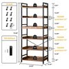 Aoibox Adjustable 6 Tier Open Bookcase Rustic Farmhouse Wood Metal Bookshelves with Edge Protection Hooks for Home Office - 3 of 4