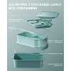 Adults Bento Lunch Box Set with Thermo Bag, 74oz Stackable Leak-proof 3-tiers Bento Box, Built-in Utensil and Sauce Container for Work, School - 4 of 4