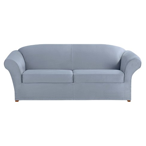 Sure Fit® Designer Suede Twill Sofa Slipcover in Grey/taupe 
