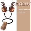 Joyfy Girls Women Halloween Reindeer Headband with Fawn Tail Costume Accessories Set, Antler Deer Headband for Halloween Cosplay Dress Up Party - 2 of 4