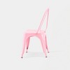 IHOMEADORE 18Inch High Gloss Pink Industrial Metal Dining Chairs set of 2 - 4 of 4