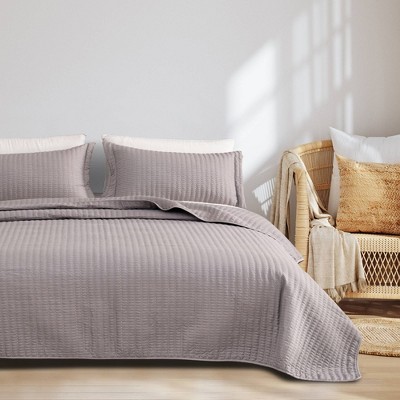 Solid Basketweave Quilt Bedding Set - Isla Jade