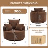 TiramisuBest Oversize Round Swivel Chair Cozy Club 360 degrees Swivel Sofa with 3 Pillows Chenille Fabric with Gray for sofa - 3 of 4