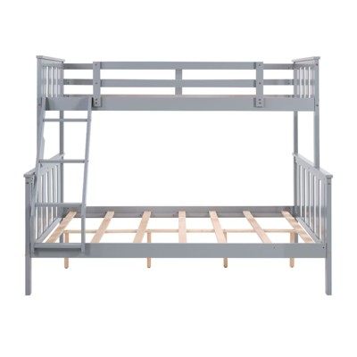 AZL1 Life Concept Beds Twin over Full Bunk Bed Sturdy Frame Convertible Ladder Sustainable Materials for Bedroom, Gray, 78.03"*56.81"*63.31"