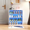 Vynxaria White Shoe Display Cabinet with Glass Door and Stackable Design - 2 of 4