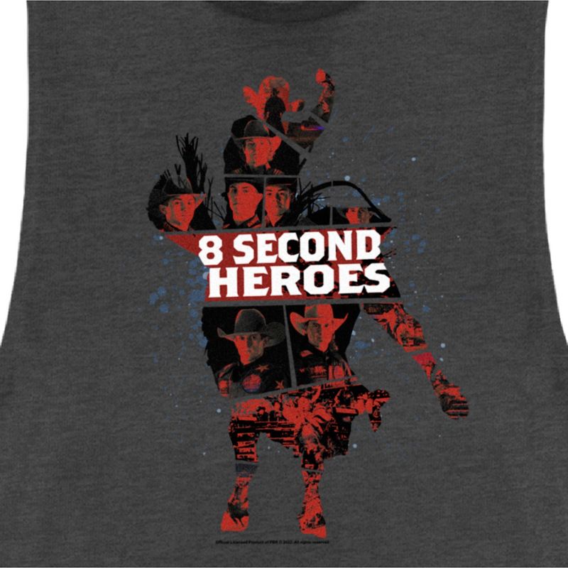 Juniors Womens Professional Bull Riders 8 Second Heroes Collage Festival Muscle Tee, 2 of 5