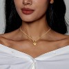 Trendy Heart Choker Necklace For Women/Girlfriend - Gold/Silver Plated Love Pendant, Hypoallergenic Valentine's Day Jewelry Gift - 2 of 4