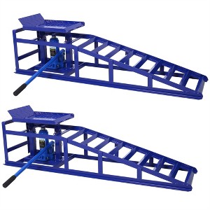 2 Pack Hydraulic Car Ramps 5T 11000lbs Low Profile Car Lift Service Ramps Truck Trailer Garage, Height Adjustment, Lift Height 9.8-15 Inches - 1 of 1