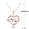 EVERLY JEWELRY | Rose Plated Sterling Silver 2 1/2 CT TGW White Cubic Zirconia Infinity Heart Pendant with Chain, 18 inc - 2 of 4