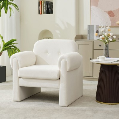 Hyleory Downy Fluffy Cloud Upholstered Accent Chair,Armchair for Bedroom Reception Area Reading Room Living Room