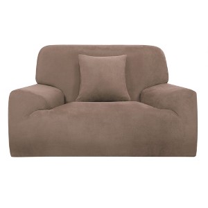 PiccoCasa Velvet Plush Stretch Sofa Slipcovers with Cushion Cover 2 Pcs - 1 of 3