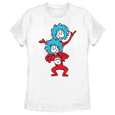 Women's Dr. Seuss Thing One And Thing Two T-shirt - White - Small : Target