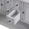 ORRD Console Table Buffet Sideboard Sofa Table with Storage Drawers Cabinets and Bottom Shelf（Lime White） - 3 of 4