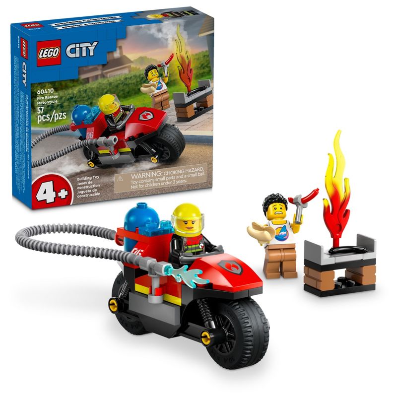 LEGO City Fire Rescue Motorcycle Toy Building Set 60410, 1 of 8