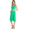 24seven Comfort Apparel Fit and Flare Sleeveless Maternity Midi Dress with Pockets - 2 of 4