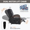 PAGED Power Lift Recliner Chair, Heating Massage Chair with Wood Armrests and Side Pocket, Chenille Accent Chair for Bedroom, Living Room - 2 of 4