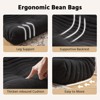SYFERLORY Soft Beanbag Chair Set of 3£¬Fireside Bean Bag Lounger Memory Foam Chair For Home, Apartment Or Gaming Venue，Black - 4 of 4