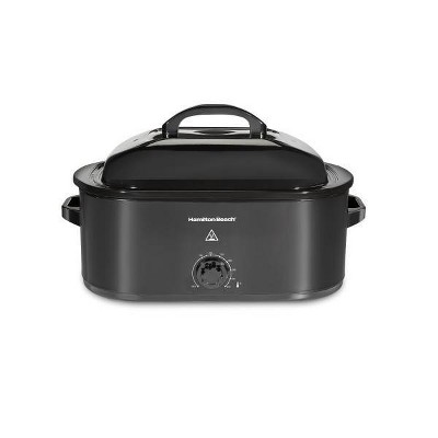 Hamilton Beach 20Qt Roaster Oven 32210: Metal, 3 Settings, 1450W, Bakes & Roasts, Hand Wash, Black, Slow Cooker Function