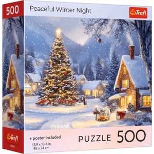 Trefl Red Seasons Greetings Peaceful Winter Night 500 Piece Puzzle - 1 of 4