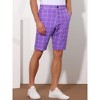INSPIRE CHIC Men's Color Block Flat Front Formal Checked Pattern Shorts - 2 of 4