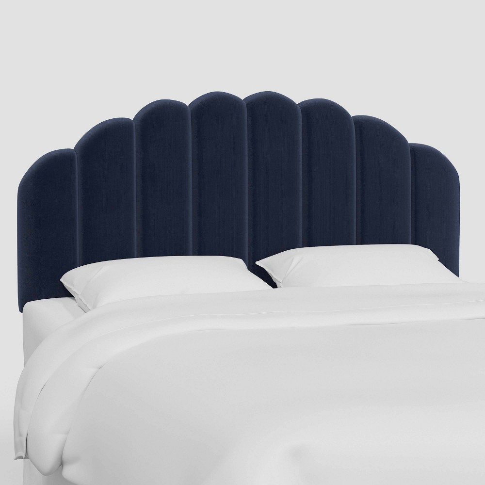 Photos - Bed Frame King Emma Headboard in Luxe Velvet Titan Ocean - Threshold™: Elegant Pine