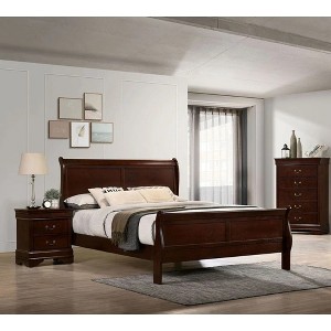 Queen Size Platform Bed with Headboard for Bedroom - 1 of 4