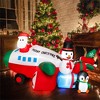 NAYSAYE Inflatable Holiday Decoration Santa Airplane Snowman Penguin Gift for Christmas Yard, White and Red, 108"*84"*60" - 2 of 4