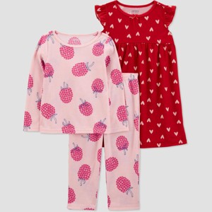 Carter's Just One You® Toddler Girls' 3pc Gown Pajama Set - 1 of 3