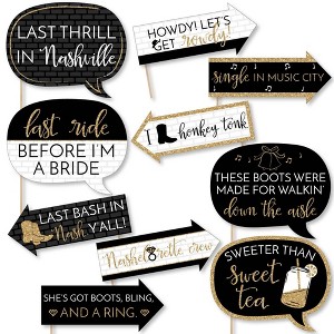 Big Dot of Happiness Funny Nash Bash - Nashville Bachelorette Party Photo Booth Props Kit - 10 Piece - 1 of 4