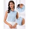 INSPIRE CHIC Women's Sleeveless Collared Business Work Tops Button Down Bodysuit - 2 of 4