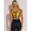 INSPIRE CHIC Women's Metallic Sequin Sparkle Sleeveless Party Crop Tank Top - 4 of 4