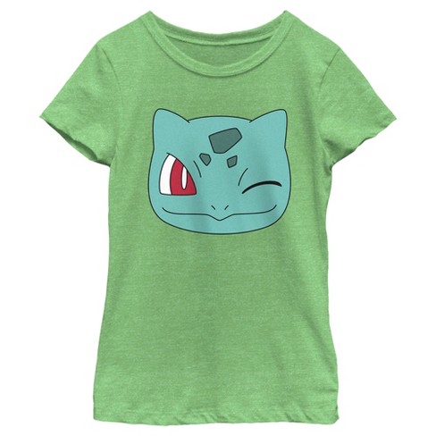 spejder Gå op og ned nedbrydes Girl's Pokemon Bulbasaur Wink Face T-shirt : Target