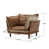 Oversized Chenille Armchair with Dual-Sided Cushions & Feather Filling, 43.5 in Wide Lounge Chair for Living Room or Bedroom-Cuddlewood - 4 of 4