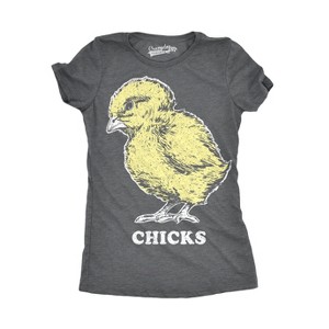 Womens Vintage Chicks Funny Cute Holiday Sunday Holiday Retro Bunny T Shirt - Crazy Dog Women's T Shirt - 1 of 4