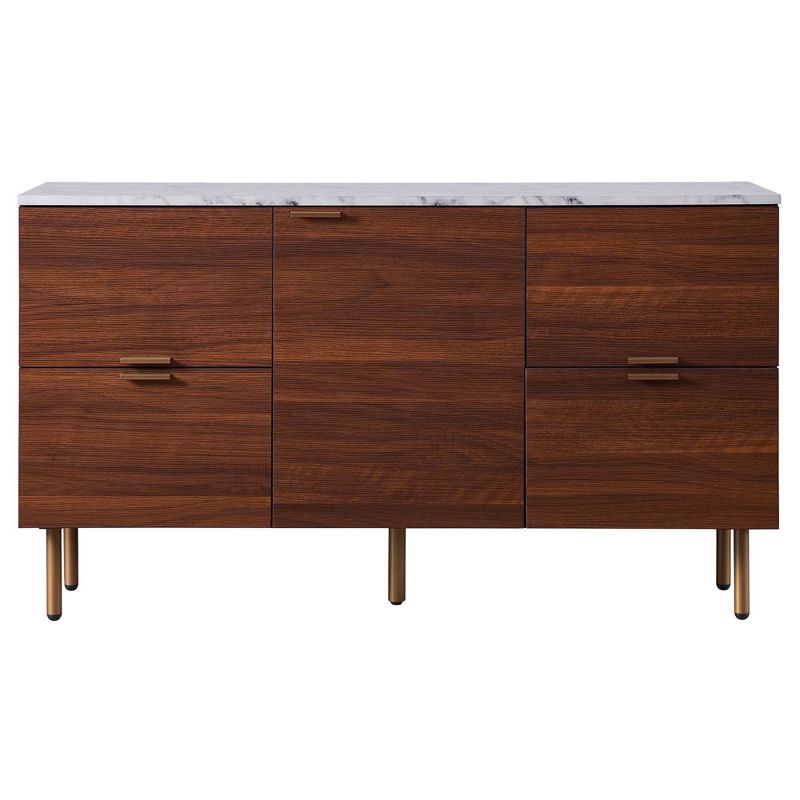 Ashton Sideboard with Faux Marble Top Walnut - Teamson Home, 3 of 10