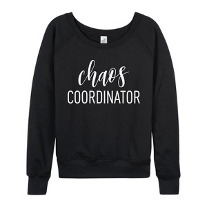 Women's - Instant Message - Chaos Coordinator Lightweight French Terry Wide Neck Long Sleeve Graphic Shirt - 1 of 4