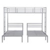 CAVINAS Twin and Twin over Full Bunk Bed Metal Triple Bed Frame with Guardrail and 2 Ladders for Bedroom, Silver - 3 of 4