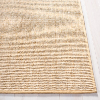 Beige/Ivory Hand-Knotted Wool Rectangular 6' x 9' Rug