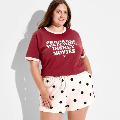 Women's Graphic Pull-On Shorts - White Polka Dots 3X : Target