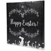 Northlight Black and White Happy Easter Bunnies Canvas Wall Art, 17.75" x 17.75" - 3 of 4