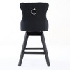 APRILSOUL Swivel Velvet Barstools with Button Tufted Decoration and Wooden Legs Set of 2 - 4 of 4