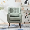 Ridstar Light Green Teddy Fabric Accent Chair Comfy Reading Chair for Living Room Bedroom - 2 of 4
