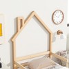 YNXARIA Natural Pine Twin Size Bed Frame with House - Shaped Headboard and Armrests - 4 of 4